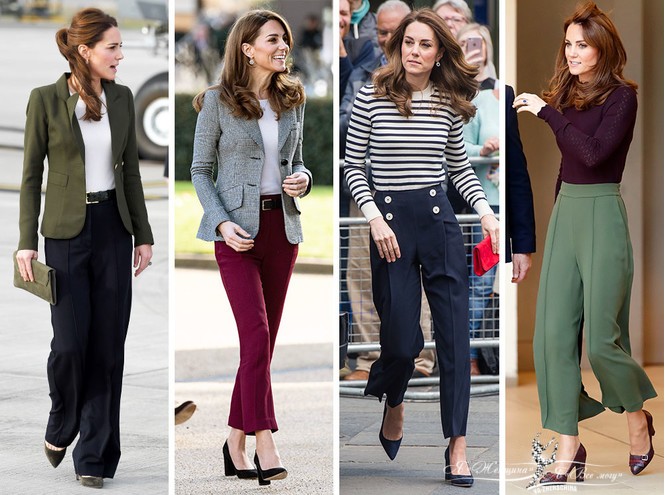 Самые стильные (и неожиданные) выходы герцогини Кейт в брюках - «Мода»