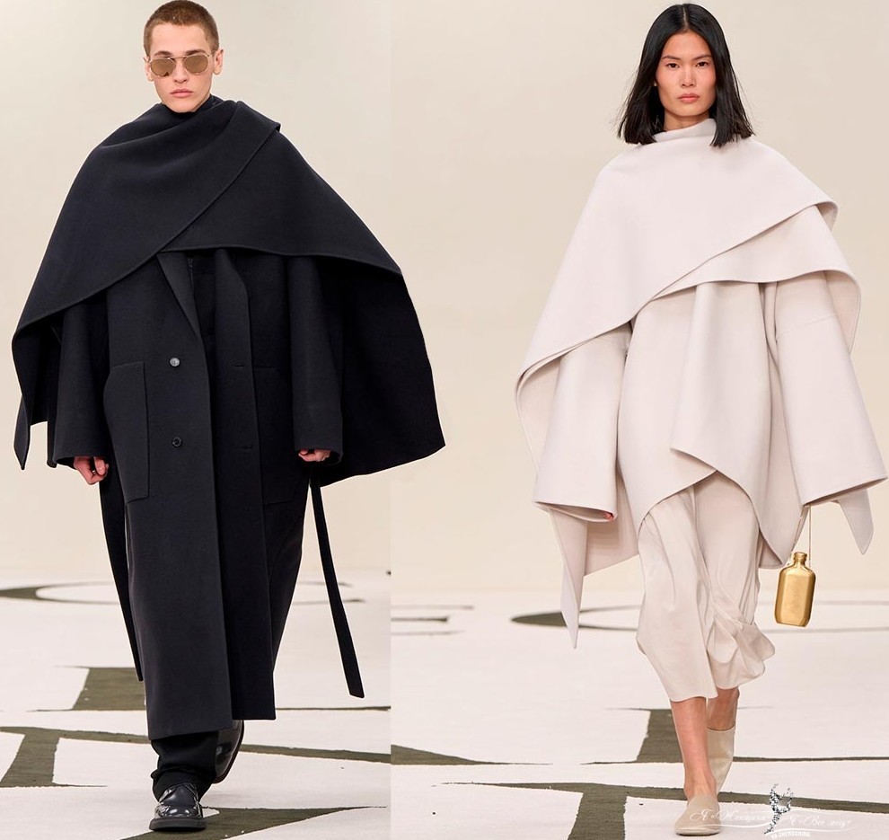 Пальто оверсайз с палантином