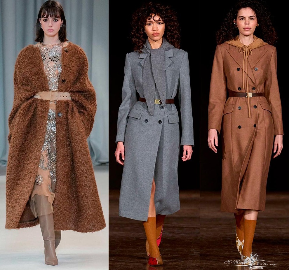 Пальто с поясом