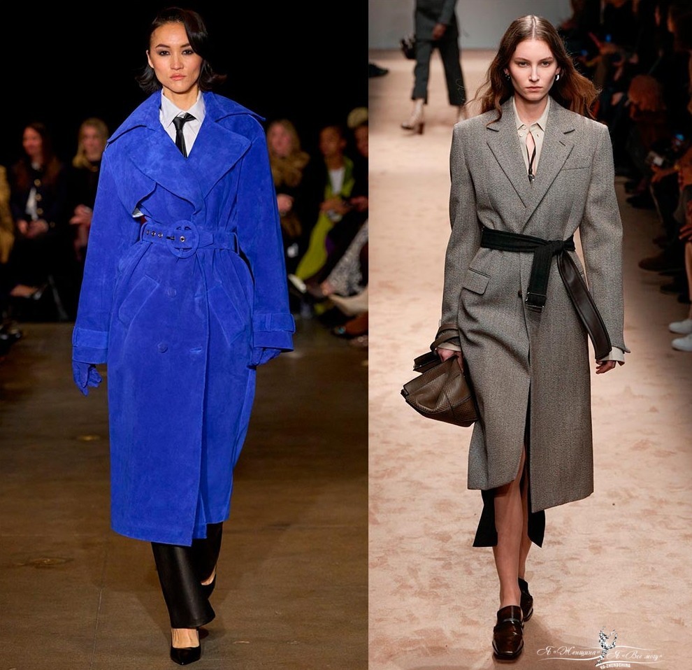 Пальто с поясом