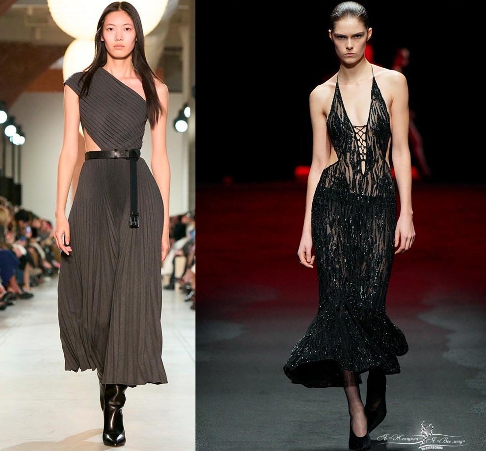 Платья с разрезами и вырезами