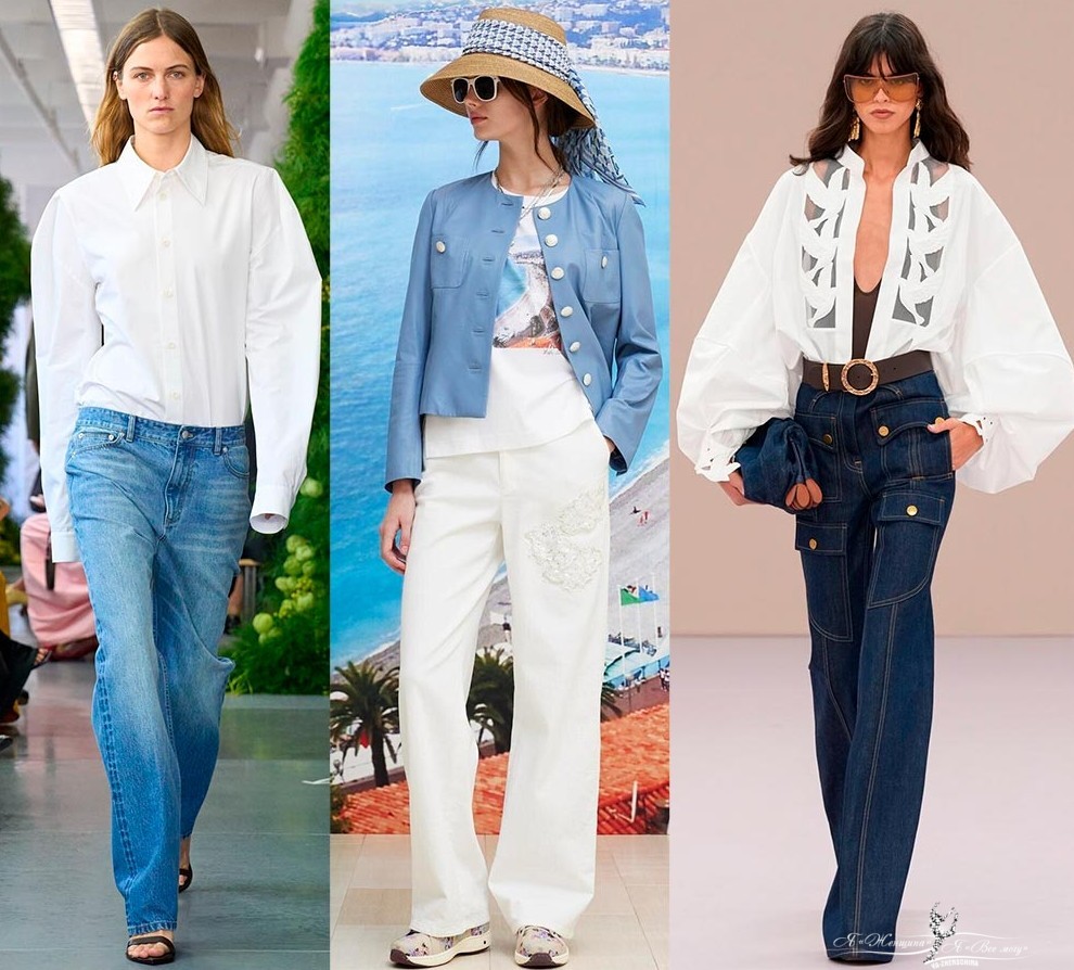 Модный белый с денимом